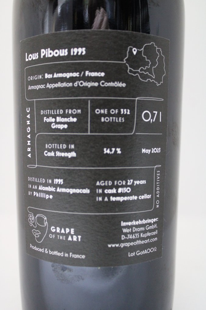 Lous Pibous 1995 Grape of the Art - Armagnac Now - Bas Armagnac   - b. 2023  - 70厘升 #2.1