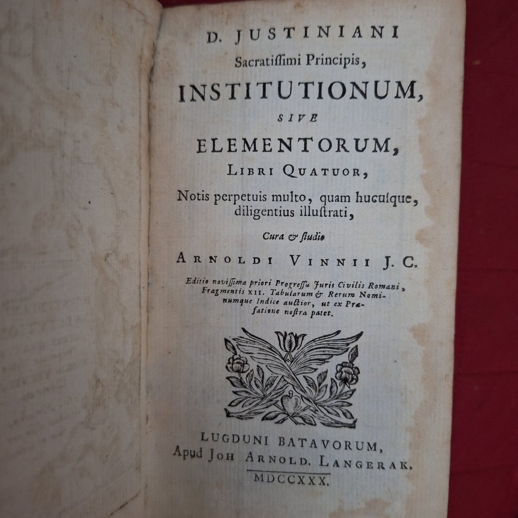 A. Vinnius - D. Justiniani sacratissimi principis Institutionum - 1730 #4.3