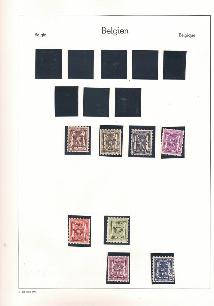 Belgio 1938 - Collezione di préo serie 1 a 16 + alcune serie più piccole allegate. #3.2