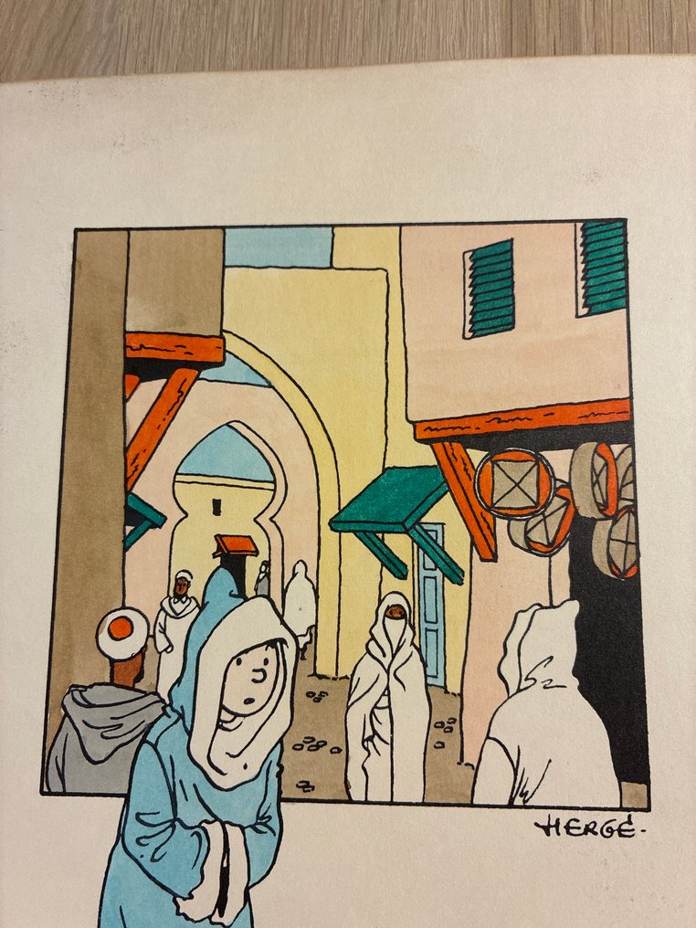 Studio Hergé - Prent met aquarel #4.3