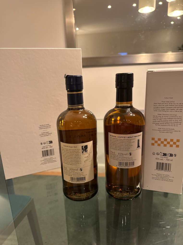 Yoichi Gift set with two glasses + Nikka Coffey Malt  - 70cl - 2 bottles #2.1