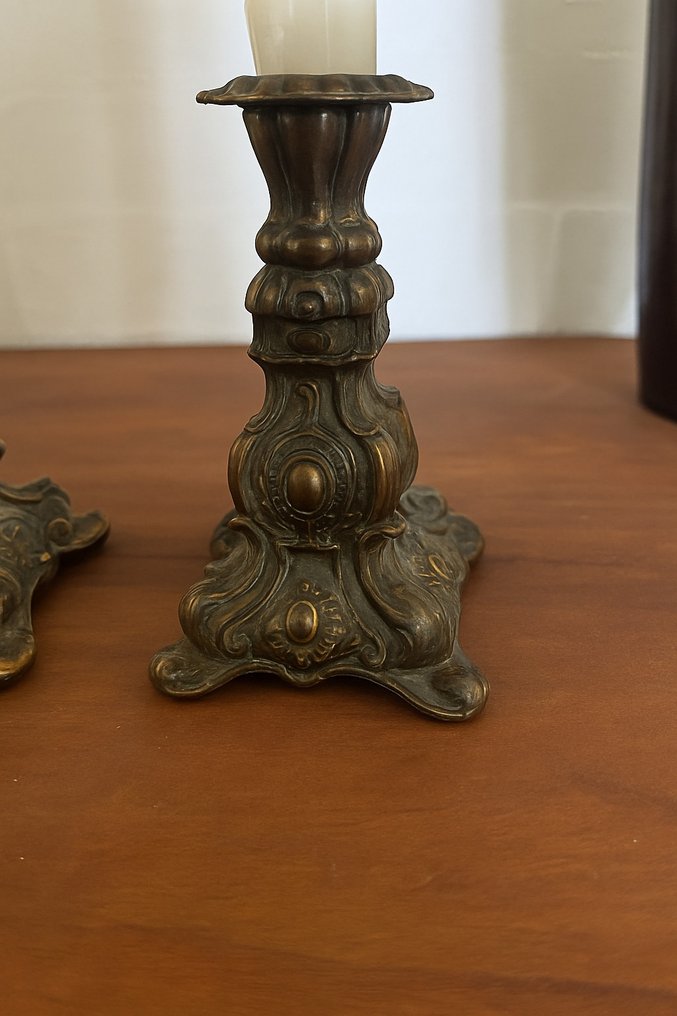 Candelero (2) - Zinc técnico - Portavelas antiguos #1.0