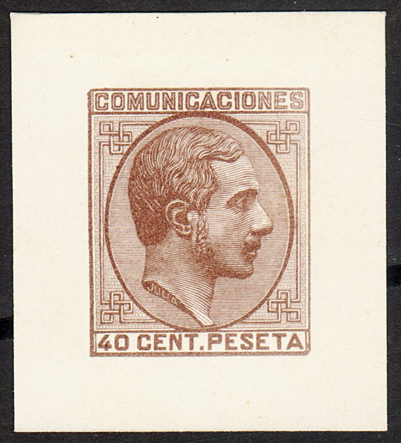 Spain 1878 - 40 stamp test, very rare brown, very good condition of preservation. #1.0