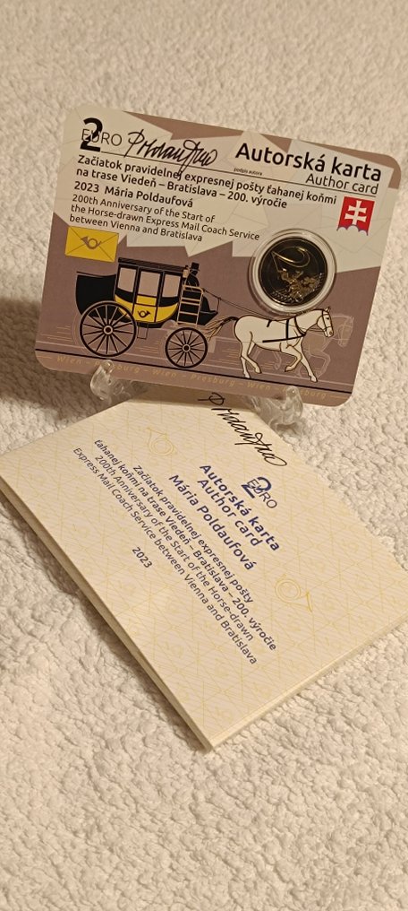 斯洛伐克. 2 Euro 2023 "Stagecoaches Vienna-Bratislava" - Signed by the author  (没有保留价) #1.0