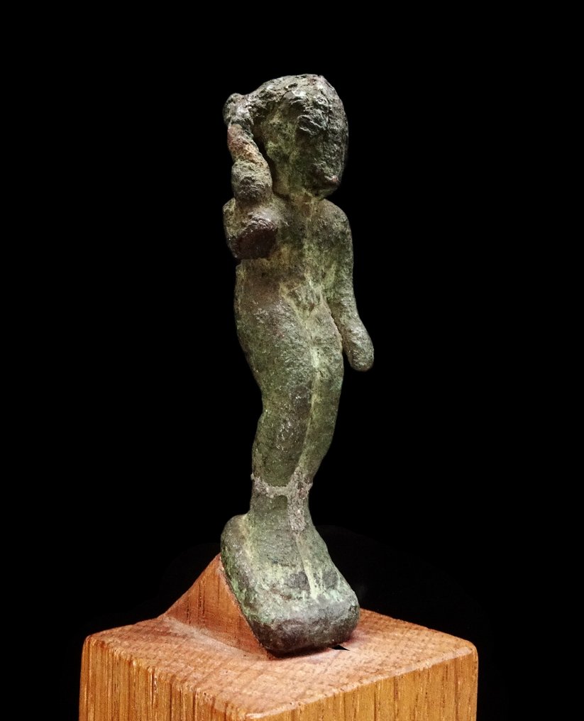 古埃及 铜制哈耳波克拉底神像 - 第26王朝 / 第31王朝 (没有保留价) #1.0