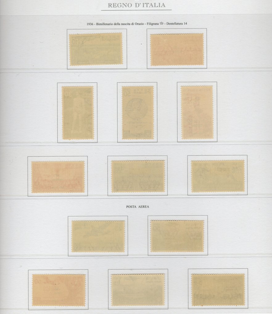 Olasz Királyság 1936 - ORAZIO - teljes sorozat 13 érték MNH ** - SPL #1.0