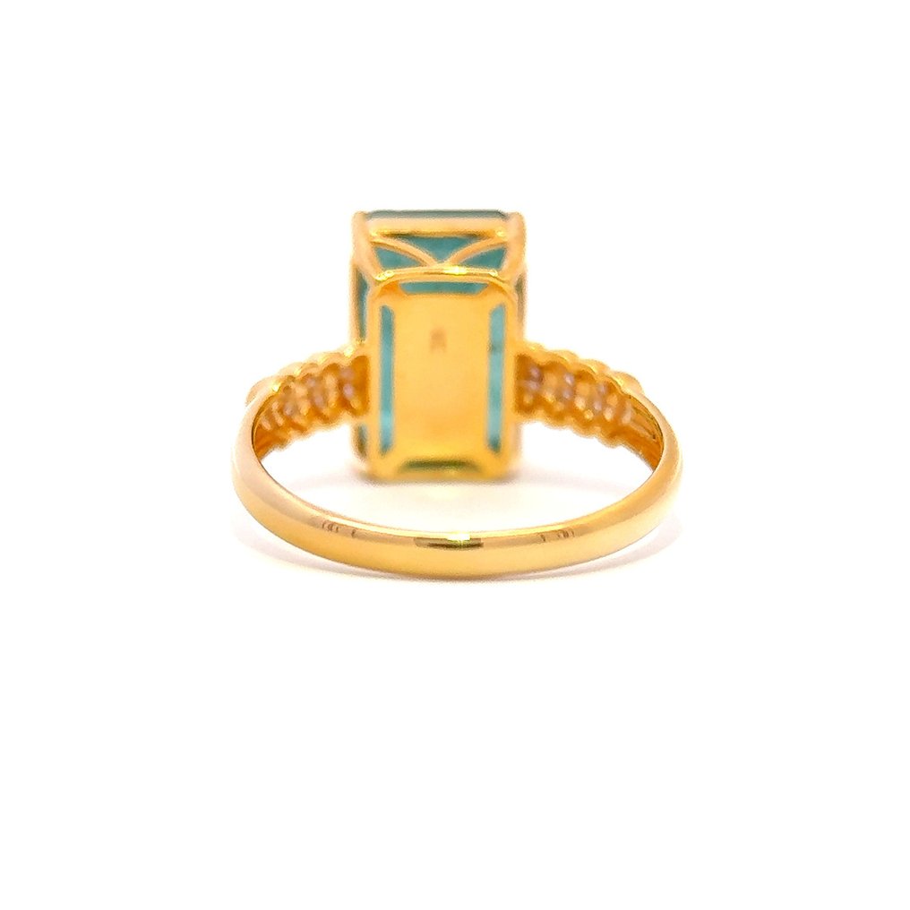 沒有保留價 - 戒指 - 14 克拉 黃金 - 5.39ct. tw. 祖母綠 - 鉆石 #3.2