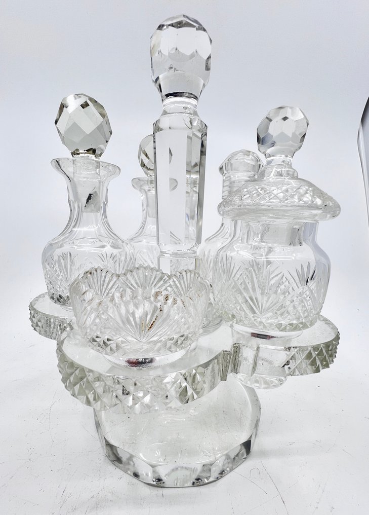 Cruet set - table set - Crystal - oil-vinegar-pepper-salt set #1.0