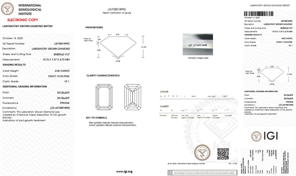 χωρίς τιμή ασφαλείας - Δαχτυλίδι - 18 καράτια Λευκός χρυσός -  4.61ct. tw. Ροζ Διαμάντι (Διαμάντια εργαστηριακής καλλιέργειας με φανταχτερά χρώματα) - Διαμάντι - Πολυτεχνική Ζωντανή Ροζ #3.2