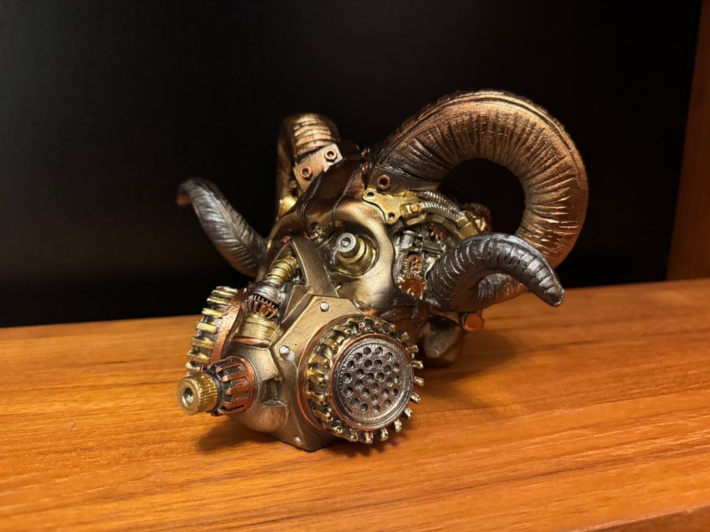 Γλυπτό, Rams head - STEAMPUNK - 13 cm - Ρητίνη #2.1