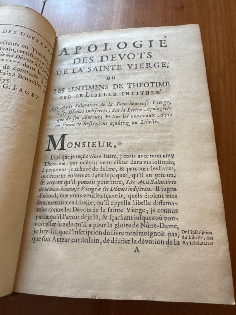 Anonyme - Apologie des dévots de la Sainte Vierge, ou Les sentimens de Théotime sur le libelle intitulé Les - 1675 #4.3