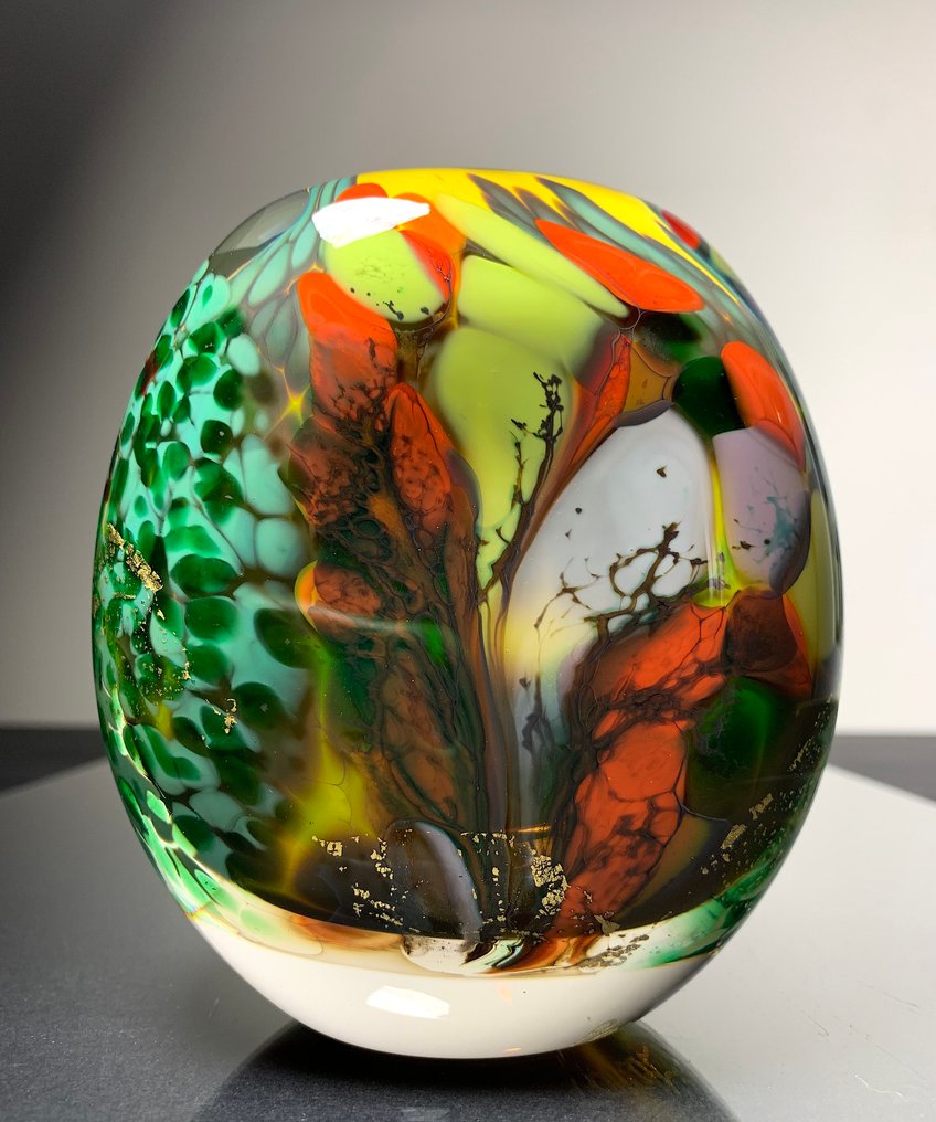 Maxence Parot - Βάζο - Βάζε μοναδικά χρώματα και Χρυσό. - Γυαλί #1.0