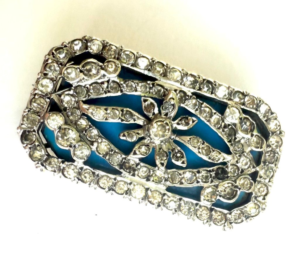 没有保留价 - 胸针 银 - Art Deco 绿松石胸针 #3.2