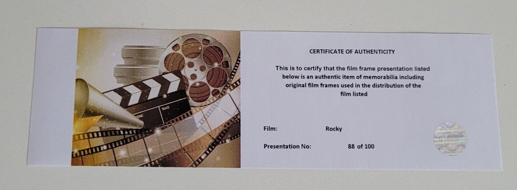 Rocky - Framed Film Cell Display with COA #2.1