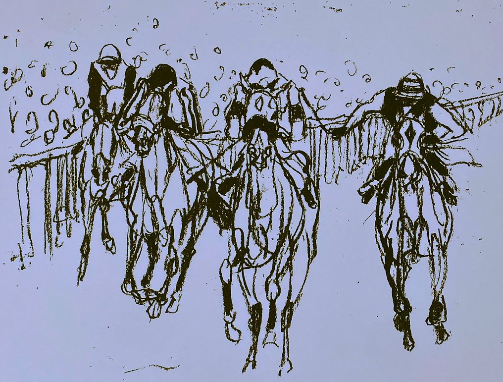 Klaus Philipp - Signierte Lithografie in limitierter Auflage - „Vier im Finish“ #3.2
