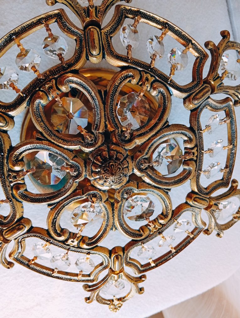 Ceiling lamp - Bronze, Copper, Crystal - Ceiling or wall ceiling fixture. #3.2