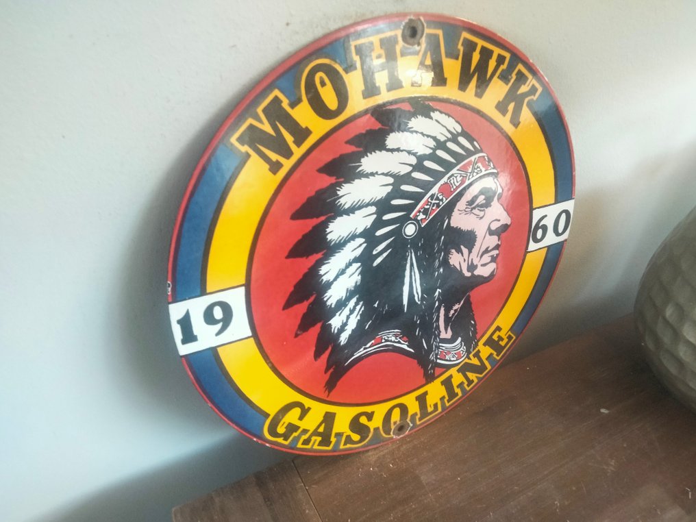 Sign - Mohawk - Emaille reclamebord gasoline #4.3