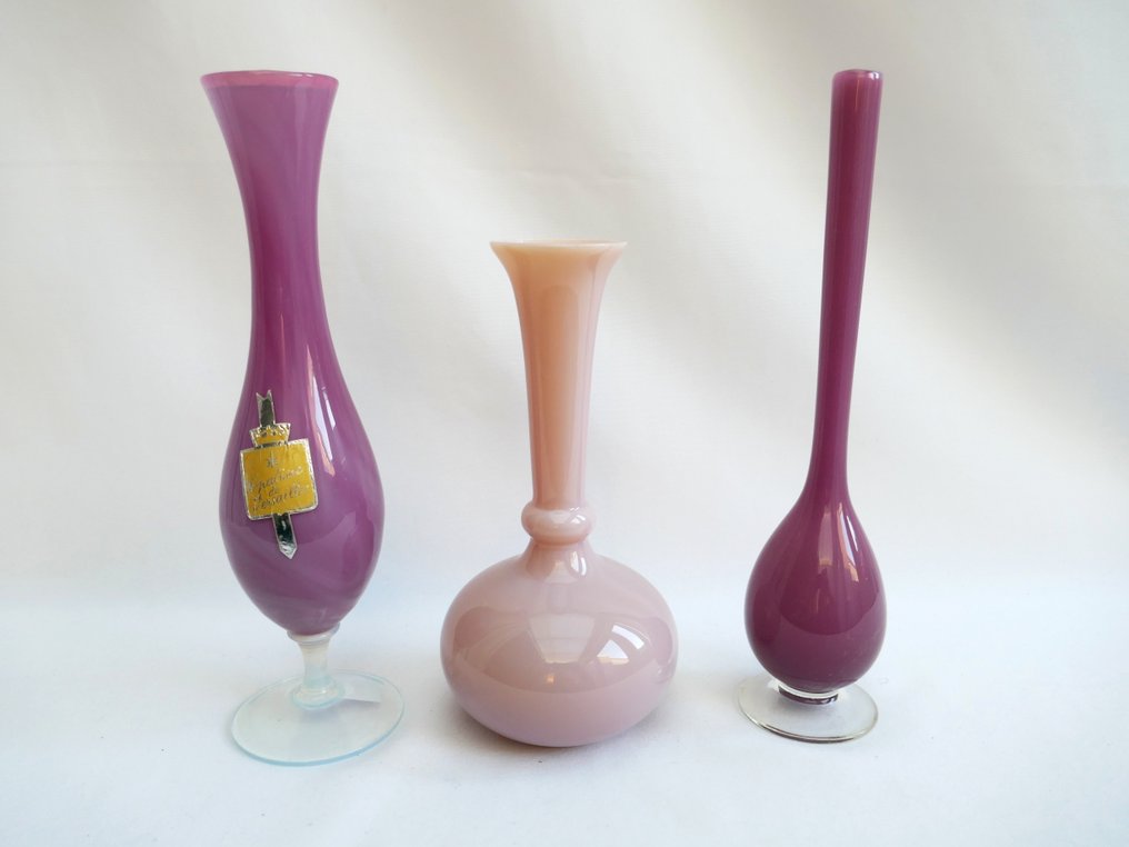 Opaline Versailles / Booms / Empoli - 花瓶 (3) - 乳白色玻璃 #1.0