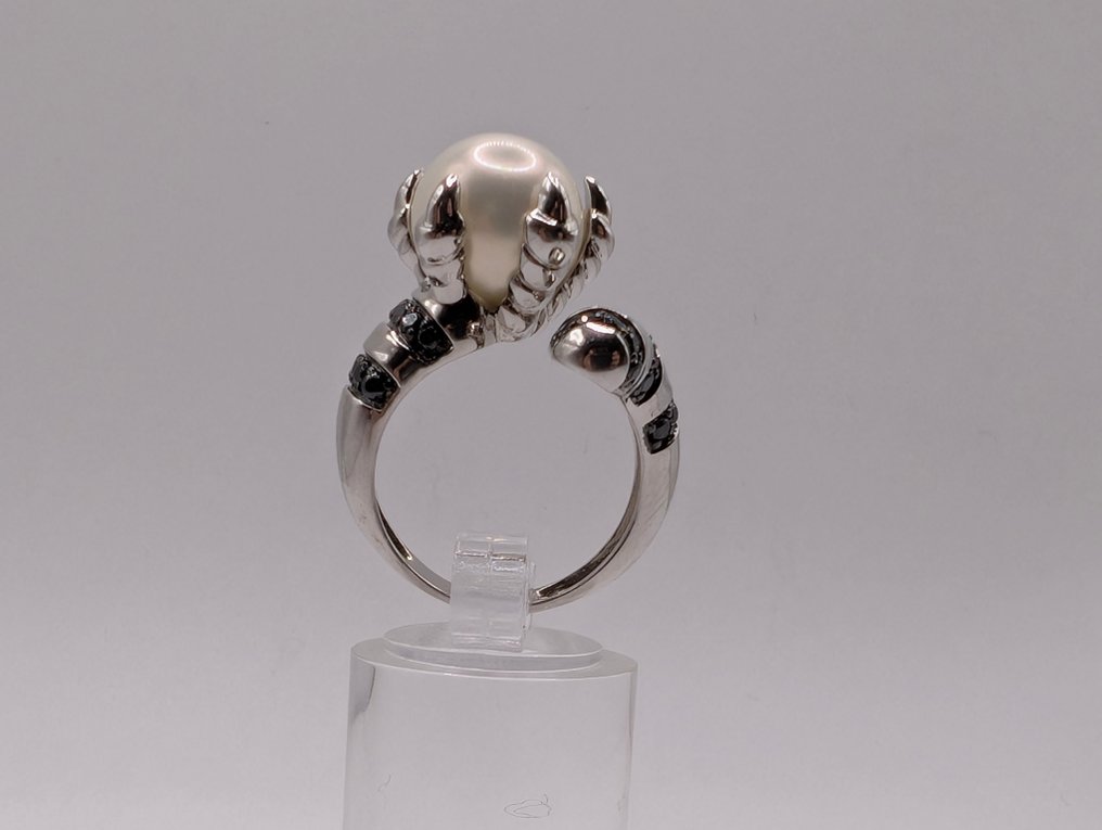 Ingen mindstepris - Ring Sølv Perle - Zirkon #1.0