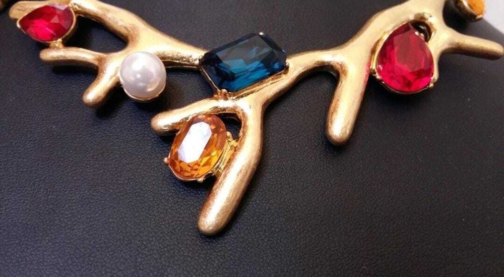 Oscar De La Renta - Plaqué or, cristal - Collier #1.0