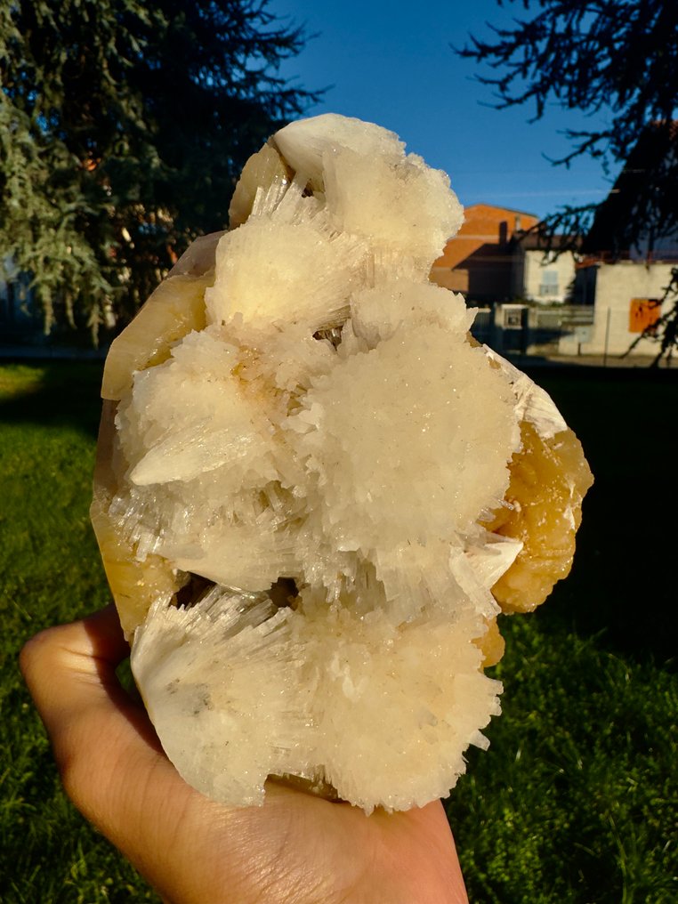 Καταπληκτικό Mesolite με πορτοκαλί Stilbite. Κρίσταλ στη μήτρα - Ύψος: 17 cm - Πλάτος: 13 cm- 1816 g - (1) #3.2