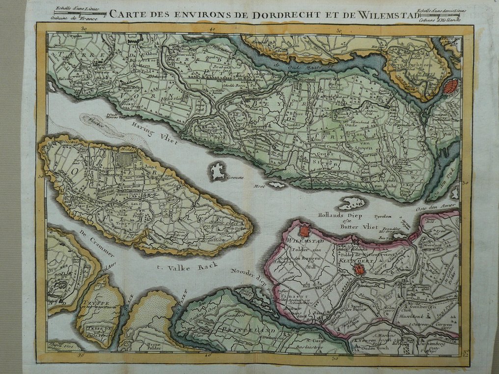 Belgium - Zuid Holland / Dordrecht / Willemstad; J.B. Crepy - Carte des environs de Dordrecht et de Willemstad - 1721-1750 #1.0