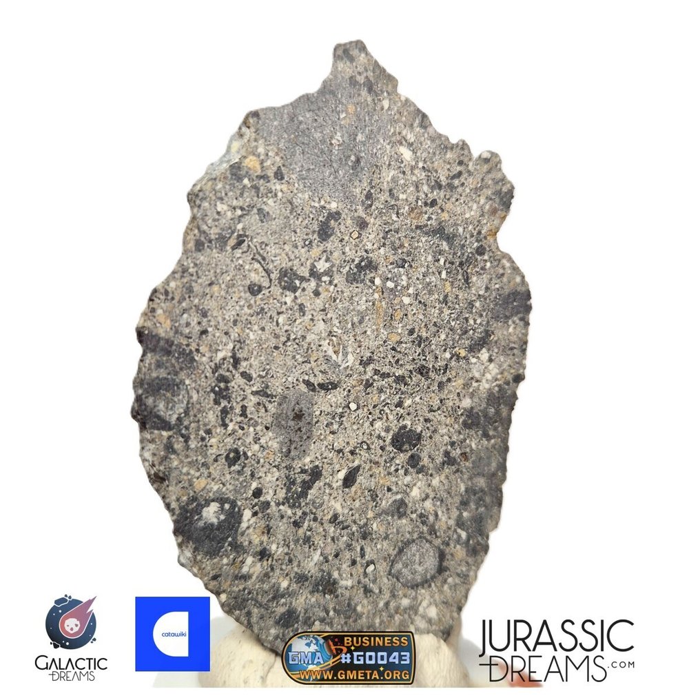 "NWA 17660" Eucrite Polymict HED Achondrite Meteorite Slice 14,61g HED Achondrite - Eucrite Polymict - 14.61 g #1.0