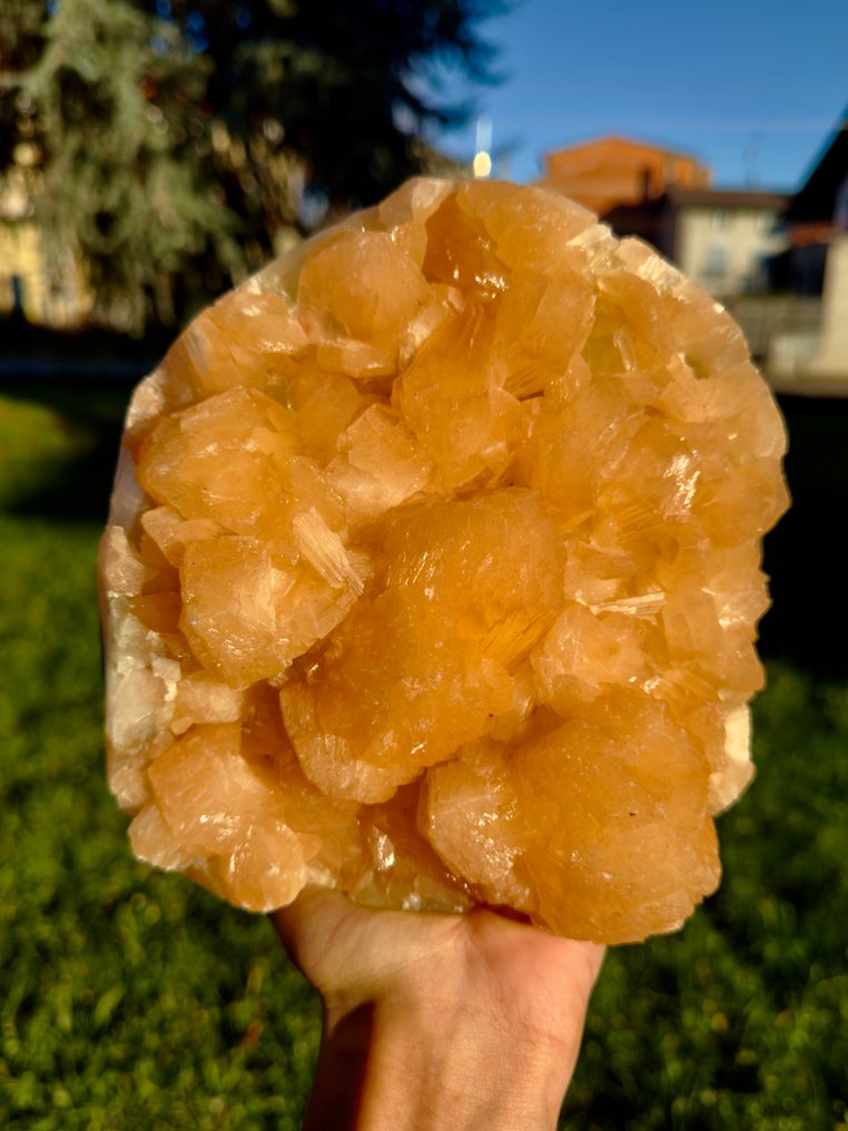 美丽的橙色Stilbite 水晶在矩陣上 - 高度: 18 cm - 闊度: 16 cm- 3198 g - (1) #1.0