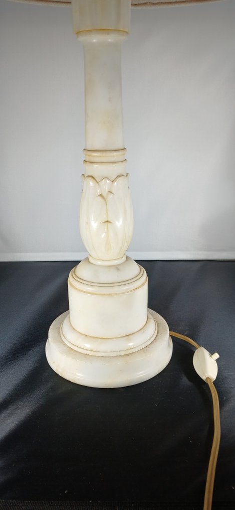 Large vintage Volterra alabaster column table lamp - Bureaulamp - Albast #2.1