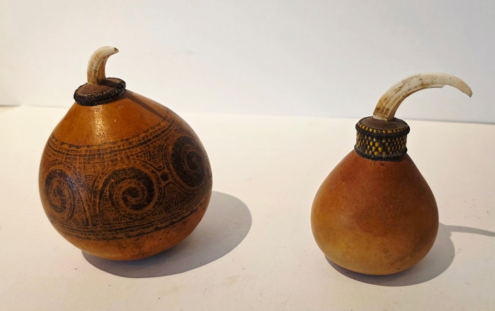 2个石灰容器 - 特罗布里恩群岛 - 前合作伙伴：Jac Hoogerbrugge - Massim - 巴布亞紐幾內亞 #1.0