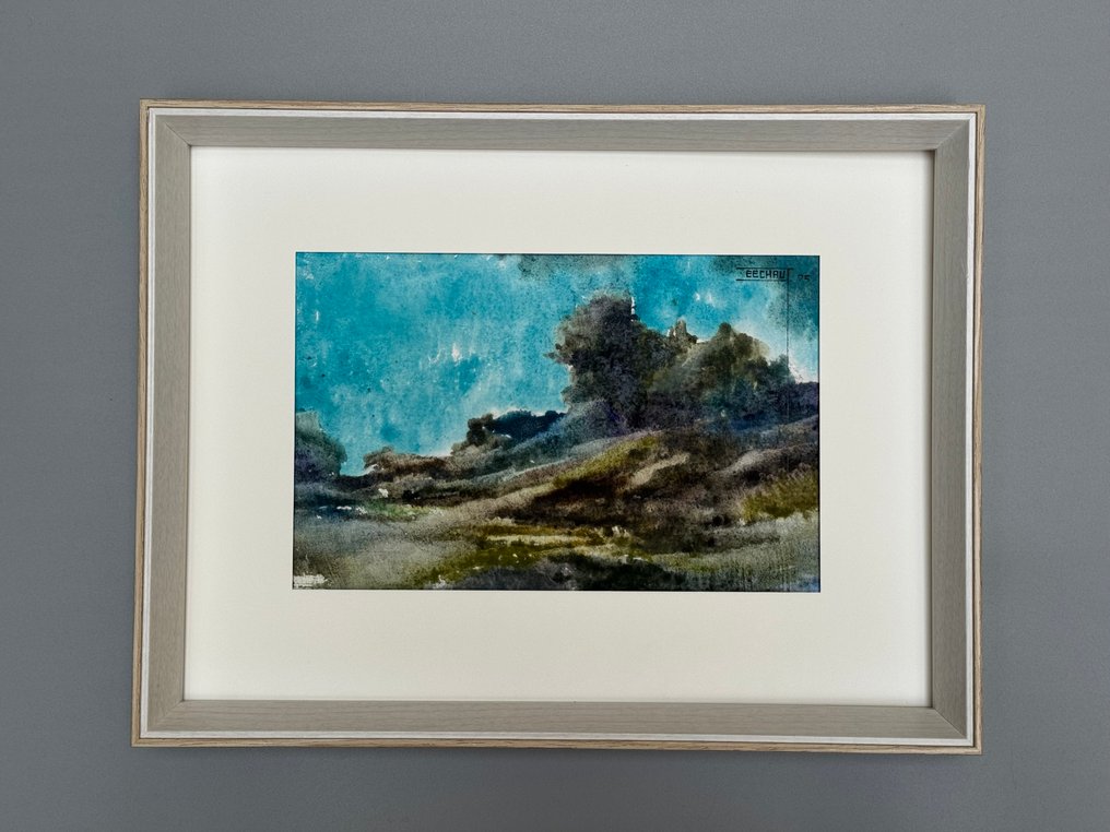 Eugène Eechaut (1928-2019) - Abstract landscape - Framed #2.1