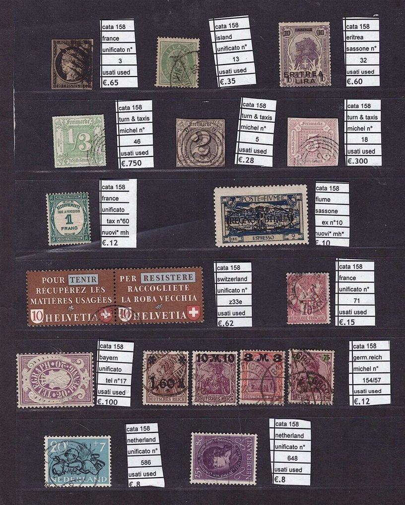 World 1850 - Beautiful collection of classic worldwide stamps to catalog + a pre-selected selection already - jvert sassone unifcato michel #1.0
