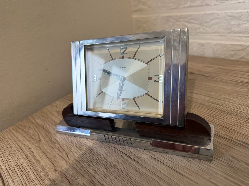 Clock - JAZ -Amplic-4802- pendule en chrome et bakélite Art Déco 1936/1937 -  Art Deco Bakelite, Chrome - 1930-1940 #4.3