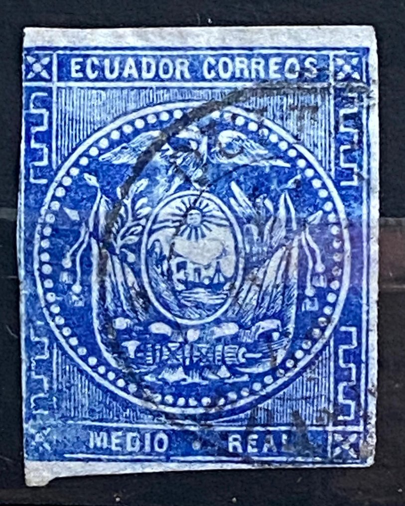 厄瓜多尔 1865/1960 - 厄瓜多尔 1865-1960，MH，已使用，稀有的取消批次，1865年中等尺寸的real和时期内的优质邮票 - Catalog codes: Michel EC 1ax, Stamp Number EC 2, Yvert et Tellier EC 1, Stanley Gibbons EC 1a, #1.0