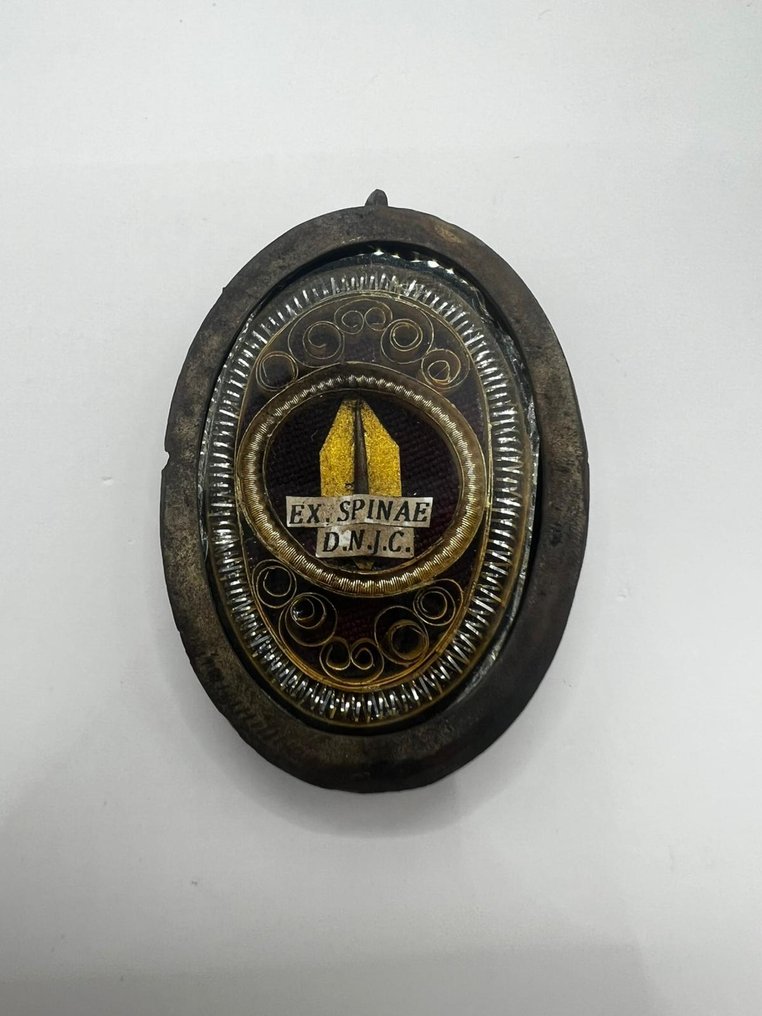  Reliquaire - Bronze, Cartouche dorée, Verre - XX siècle - Ex Spinea D.N.J.C.  #1.0