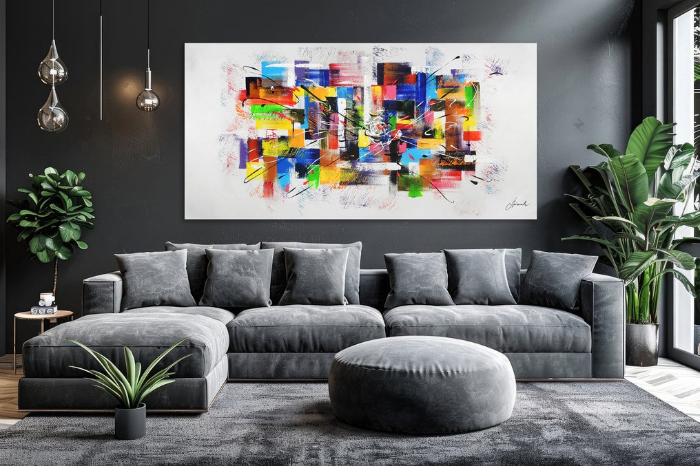 Monika Spiewak - Abstract - Oil Painting Stretched On The Frame - XXL - Ready To Hang - 1/1 Unique Piece #1.0