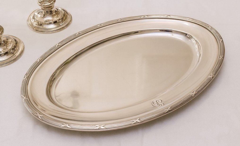 Christofle - Vassoio da portata - Monogrammé - Art Déco - Placcato argento #1.0