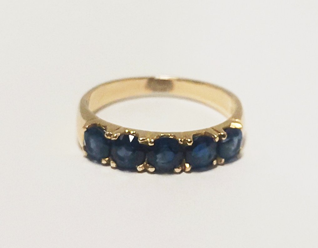 Gyűrű - 14 kt. Sárga arany Zafír #1.0