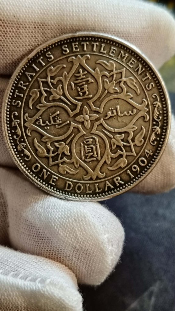 Britannian Intia. Edward VIII. 1 Dollar 1904 / Mumbai  (Ei pohjahintaa) #3.2