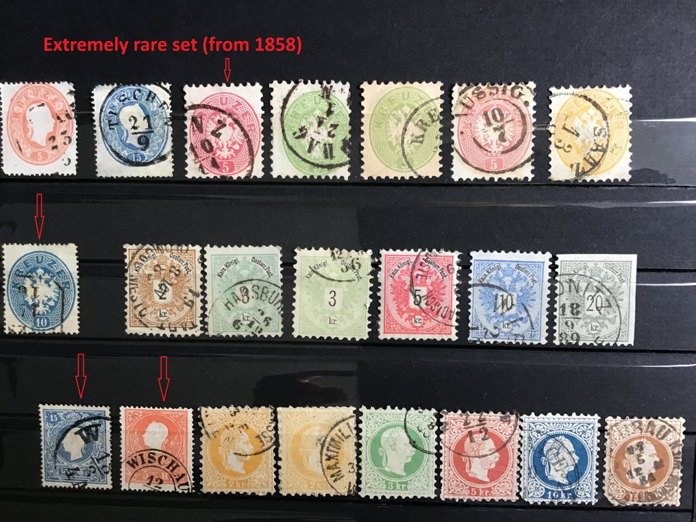 Austria 1858/1924 - Collezione speciale estremamente rara (RRR) - €2,900.00 (Michel 2022) #3.2