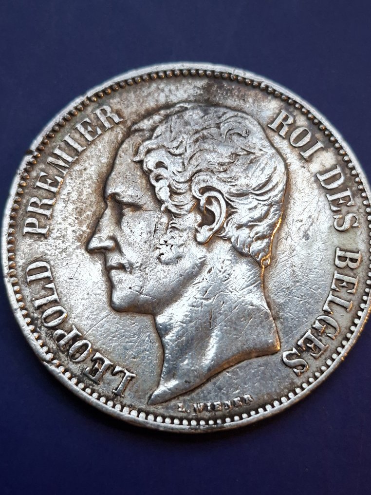 Belgium. Leopold I. 5 Francs 1858 #1.0
