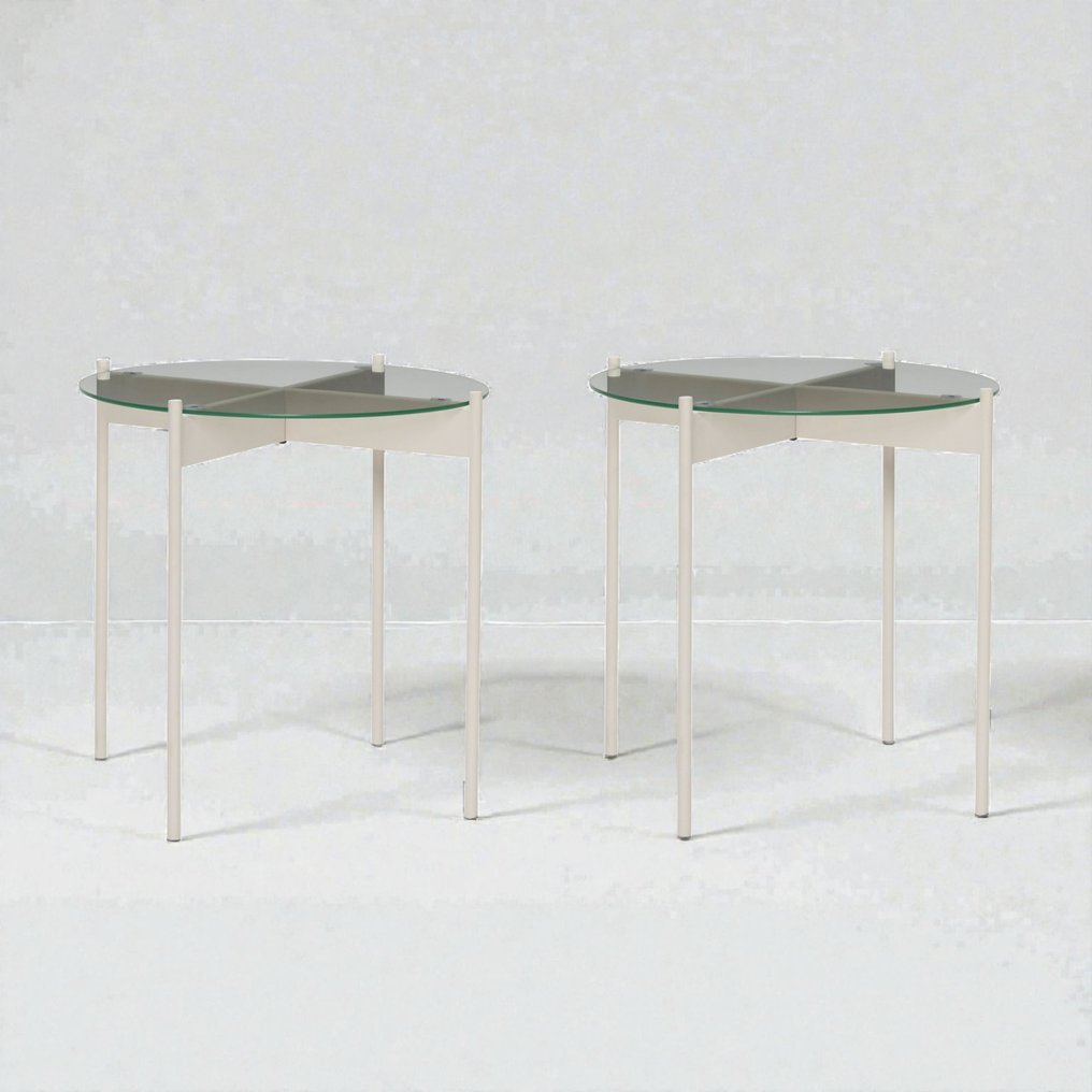Hübsch - Lotte Knudsen - Mesa auxiliar (2) - Mesa lateral Beam Sand - Hierro - 2 piezas #1.0