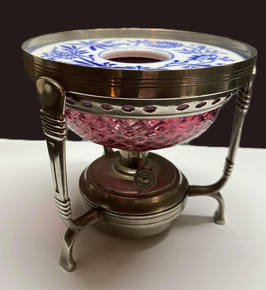 Μπολ τσαγιού - Επάργυρο - cranberry diamantglas #1.0