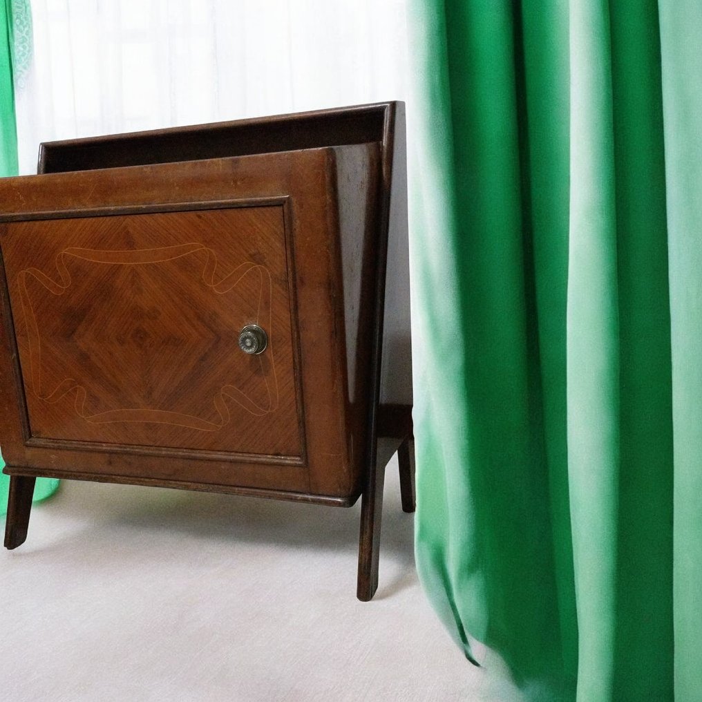Nightstand - Burr walnut, Mahogany - Pair of bedside tables in walnut and mahogany veneer. #3.2
