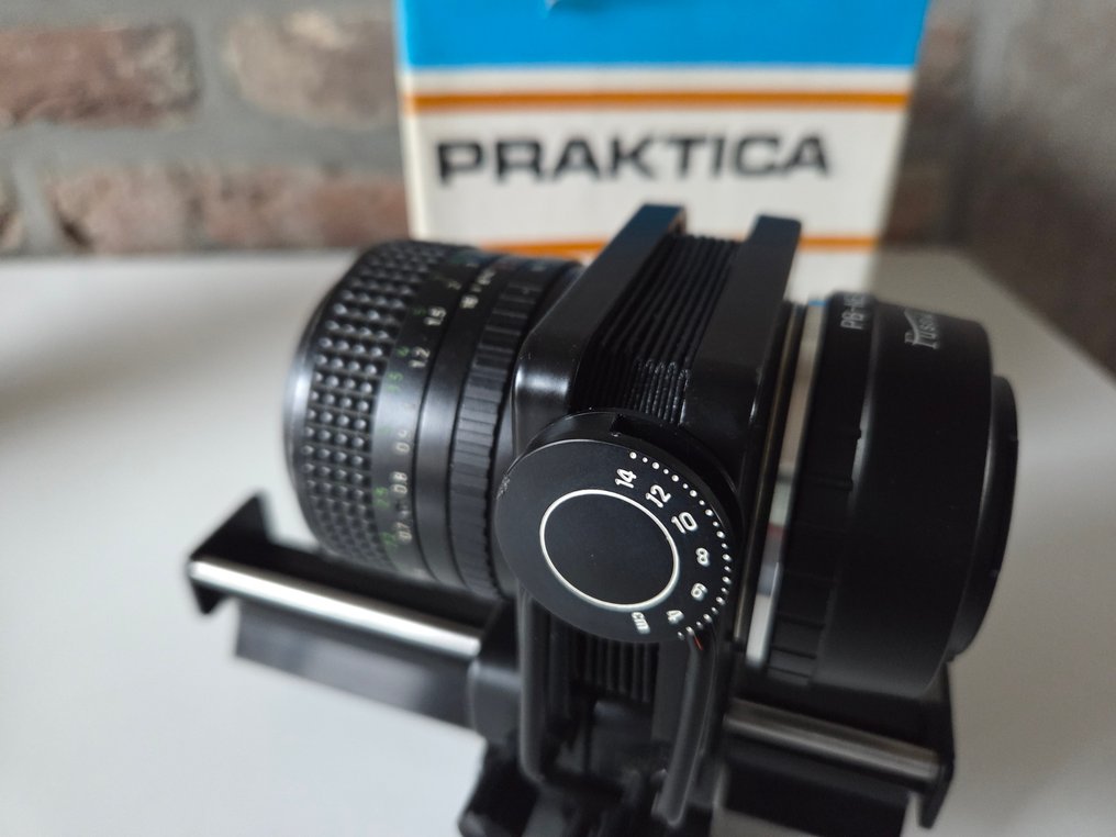 Sony, Praktica, Pentacon Practicar 1.8 50mm + balg + adapter PB-NEX + doos Obiektyw aparatu #3.2