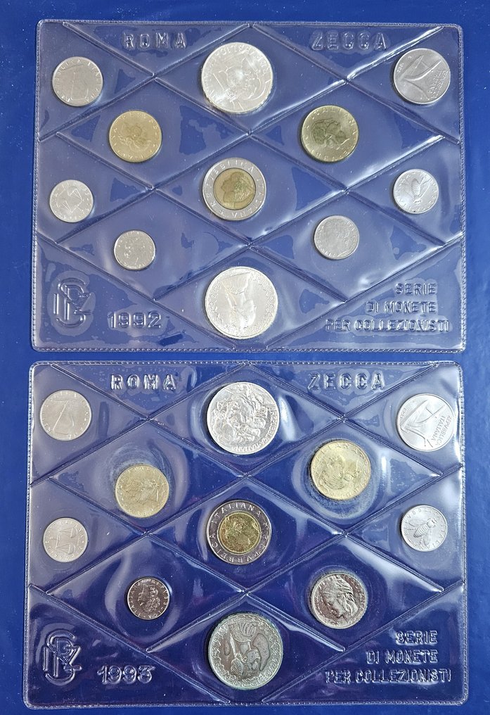 Italia, República Divisionale 11 Valori - 2 annate 1992 - P. della Francesca - 1993 - Goldoni-  (Sin precio de reserva) #1.0