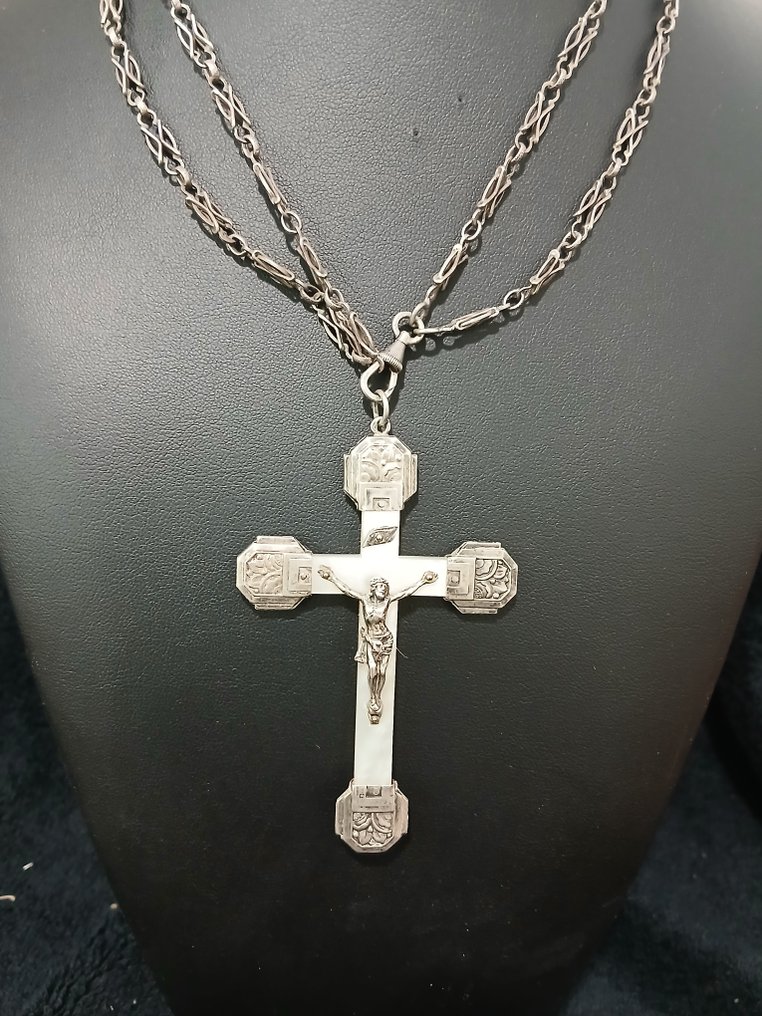 Art Nouveau Crocifisso (2) - .915 argento - 1920-1930 - Cristo pectoral  #1.0
