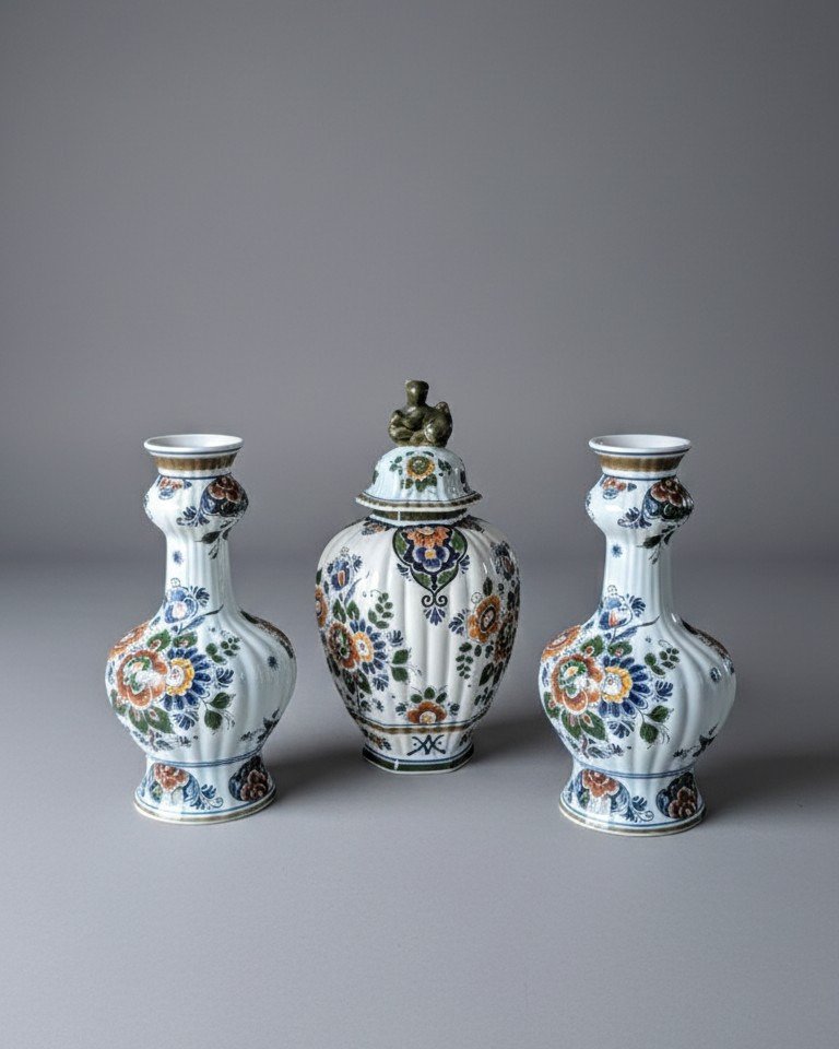 Jarrón con tapa (3)  - Cerámica de Delft - Delft polychrome #1.0