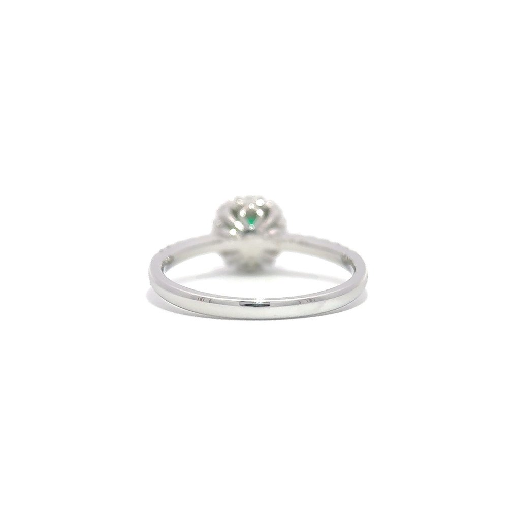 Ring - 18 kraat Hvidguld -  0.58ct. tw. Smaragd - Diamant #3.2