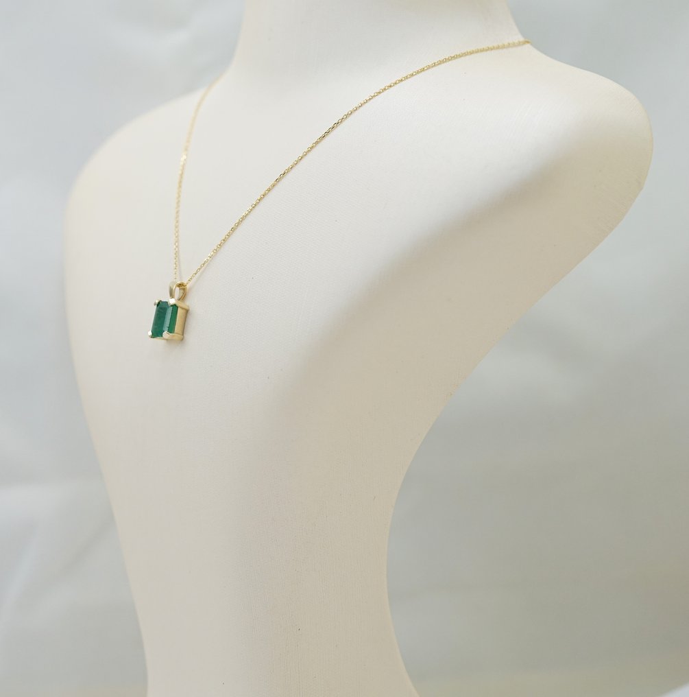 Σετ κοσμημάτων 2 τεμαχίων - 14 καράτια Κίτρινο χρυσό - 2.01ct. tw. Σμαράγδι - Κολιέ με σμαραγδένιο μενταγιόν #4.3